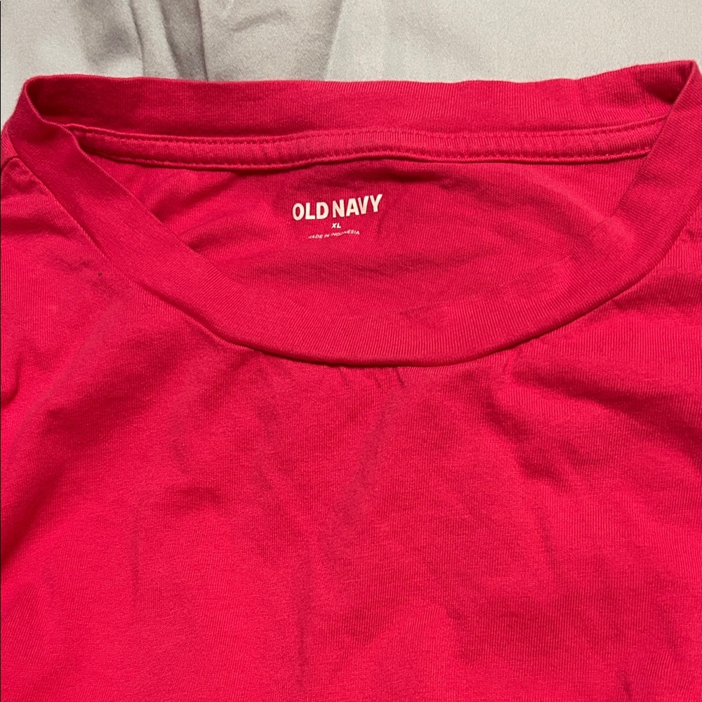 Old Navy Bright Red Crew Neck Tee